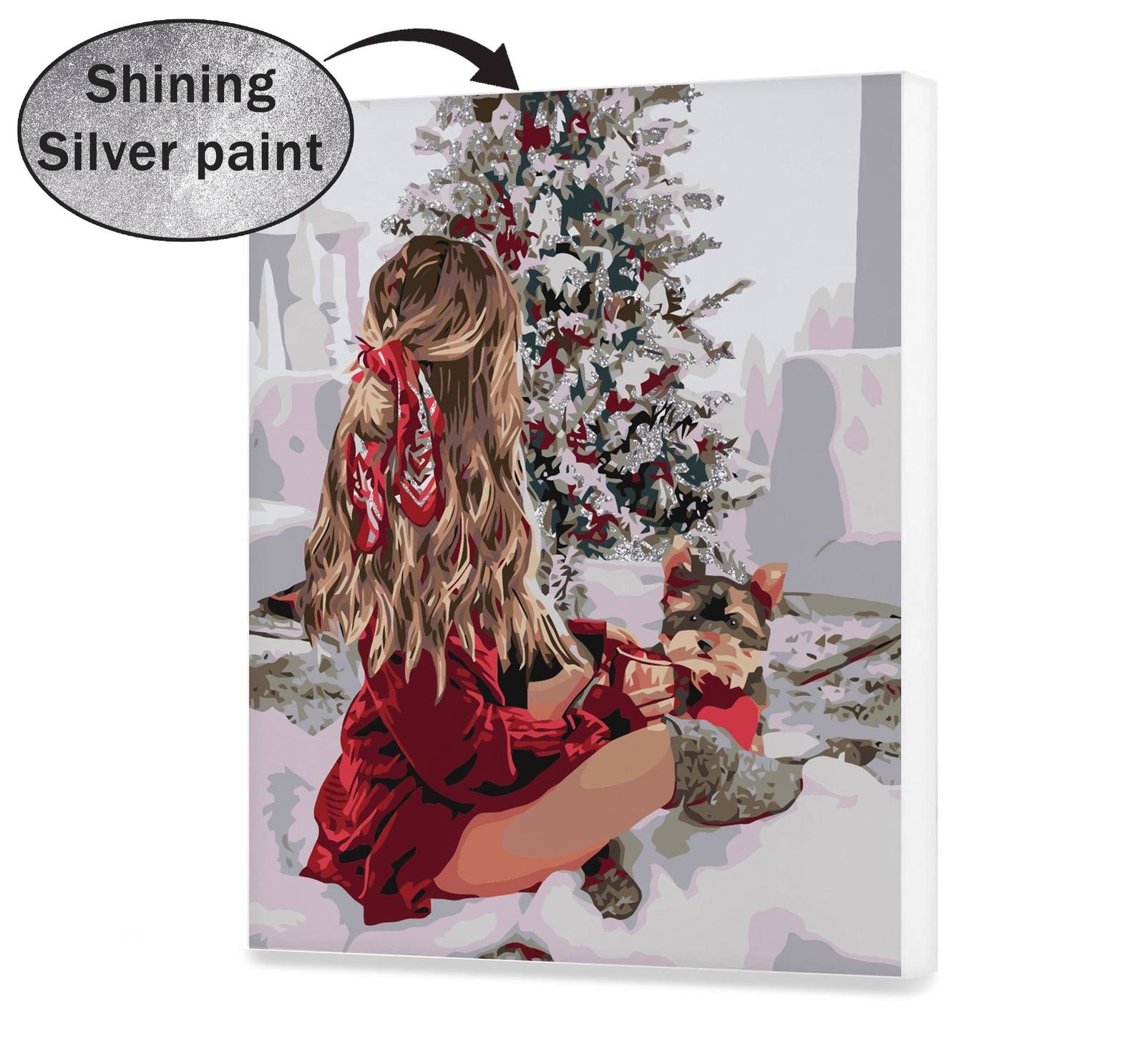 Karácsonyfa lány ezüst elemeknél (SC0620)